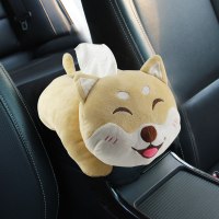 创意汽车用品扶手箱遮阳板纸巾抽挂式车载椅背抽纸盒车内卡通可爱 升级款毛绒纸巾包[笑脸猫]送纸巾2包