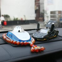 兰博基尼汽车摆件 仿真合金车模770车载车模型车内饰品精油香水男 磨砂黑+蓝色梦幻+佛珠+大普黑垫