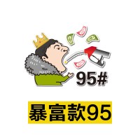 王思聪吃热狗油箱盖加油贴汽车贴纸王校长吃车标搞笑创意抖音同款 暴富款95#(13*9CM)