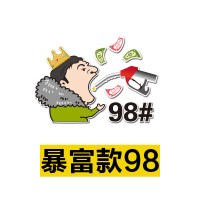 王思聪吃热狗油箱盖加油贴汽车贴纸王校长吃车标搞笑创意抖音同款 暴富款98#(13*9CM)