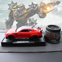 雪佛兰大蜂汽车摆件 合金车模型车内饰品摆件车载香水装饰品 红色大黄蜂+绿茶+27cm防滑垫