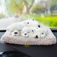 车内饰品摆件个性创意可爱男汽车上车载中控台装饰用品仿真狗 斑点犬母子-狗趴