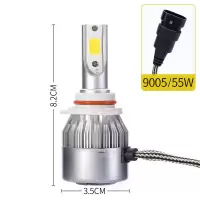 55W汽车LED大灯12v H7H4H1H11 9005/9006超亮远光近光前大灯灯泡 超亮聚光55W[9005]单只