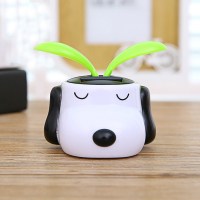 汽车摆件车载太阳能苹果花车内可爱摇头花装饰用品饰品小摆件公仔 史努比(太阳花)