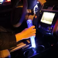 汽车档把发光水晶手动挡排挡头改装波棍头个性自动排档杆加长挡杆 20厘米红色