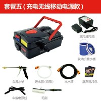 洗车机12v车载洗车器高压便携自吸双泵家用小型洗车220v水抢 双泵充电移动电源款
