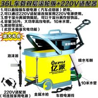 洗车器 高压便携车载家用12v刷车泵水工具套装 洗车机 36L车载双层滚轮版+220V适配器