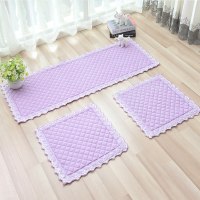 汽车坐垫单片三件套无靠背夏季四季通用亚麻布艺后排免绑轿车座垫 亚麻紫色