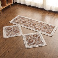 汽车坐垫单片三件套无靠背夏季四季通用亚麻布艺后排免绑轿车座垫 雪尼尔咖啡色