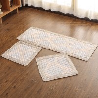 汽车坐垫单片三件套无靠背夏季四季通用亚麻布艺后排免绑轿车座垫 雪尼尔浅灰色