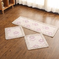 汽车坐垫单片三件套无靠背夏季四季通用亚麻布艺后排免绑轿车座垫 雪尼尔浅紫色