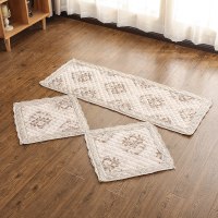 汽车坐垫单片三件套无靠背夏季四季通用亚麻布艺后排免绑轿车座垫 雪尼尔驼色