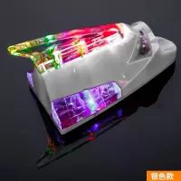 汽车爆闪灯鲨鱼鳍风力灯七彩节能风力灯车顶警示灯防追尾装饰天线 银色风力鲨鱼灯
