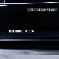 尤文图斯车贴侧油箱盖车身拉手灯眉后视镜后玻璃装饰汽车贴纸 侧裙或车门下侧反光白30cm