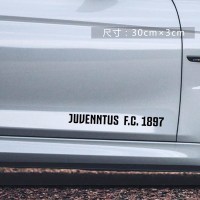 尤文图斯车贴侧油箱盖车身拉手灯眉后视镜后玻璃装饰汽车贴纸 侧裙或车门下侧黑30cm