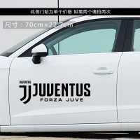 尤文图斯车贴侧油箱盖车身拉手灯眉后视镜后玻璃装饰汽车贴纸 侧门车贴黑色80cm