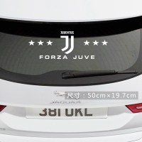 尤文图斯车贴侧油箱盖车身拉手灯眉后视镜后玻璃装饰汽车贴纸 后档玻璃贴反光白50cm