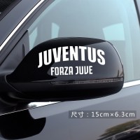 尤文图斯车贴侧油箱盖车身拉手灯眉后视镜后玻璃装饰汽车贴纸 后视镜反光白
