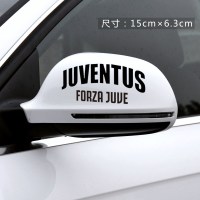 尤文图斯车贴侧油箱盖车身拉手灯眉后视镜后玻璃装饰汽车贴纸 后视镜黑色