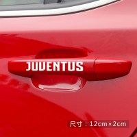 尤文图斯车贴侧油箱盖车身拉手灯眉后视镜后玻璃装饰汽车贴纸 门把手反光白