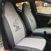 比亚迪F0专用座套 布艺全包四季通用BYDf0座椅套汽车坐垫套女卡通 深浅灰史努比