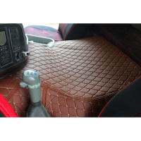 重汽豪沃336中间垫 豪沃自卸车中控台垫老款375大全包中间豪沃340 全包中台[棕色]