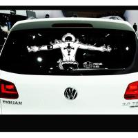 动漫卡通海贼王车划痕装饰贴后挡风玻璃个性纪念艾斯汽车贴纸 70*30cm白色