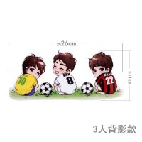 划痕装饰遮挡可爱车身贴纸蝴蝶创意足球宝贝汽车贴纸卡卡C罗防水 3人背影款