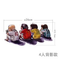 划痕装饰遮挡可爱车身贴纸蝴蝶创意足球宝贝汽车贴纸卡卡C罗防水 4人背影款