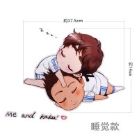 划痕装饰遮挡可爱车身贴纸蝴蝶创意足球宝贝汽车贴纸卡卡C罗防水 睡觉款