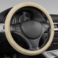 真皮把套福特汽车方向盘套福睿斯 嘉年华蒙迪欧翼博翼虎四季通用 F027米色