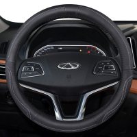 真皮把套奇瑞汽车方向盘套艾瑞泽5艾瑞泽7瑞虎5/3A3风云2四季通用 F027白线