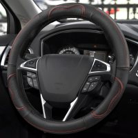 汽车方向盘套福特福睿斯 嘉年华蒙迪欧翼博翼虎真皮把套四季通用 F024红线