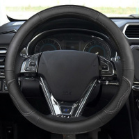 汽车方向盘套适用于本田雅阁思域本田CR-V冠道飞度奥德赛真皮把套 F024白线