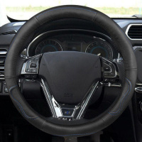 起亚汽车方向盘套用于K3 K2 KX3 K5智跑焕驰福瑞迪索兰托真皮把套 F024蓝线