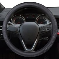 真皮把套标致汽车方向盘套207308 301 508 408 2008 3008四季通用 F027白线