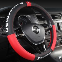 四季通用时尚潮牌个性方向盘套荣威RX3 RX8 750 ERX5 I6 E55 A款黑色-D型方向盘(适合外径38CM)