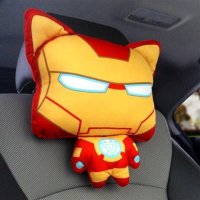 汽车头枕靠枕车用护颈枕卡通车载车内可爱创意颈椎车枕头座椅用品 钢铁侠四季头枕