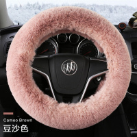 BYD比亚迪L3 E5秦G6元E6宋G5速锐唐冬季汽车方向盘套可爱毛绒把套 豆沙色-圆形方向盘(适合外径38CM)