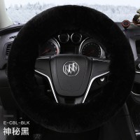 BYD比亚迪L3 E5秦G6元E6宋G5速锐唐冬季汽车方向盘套可爱毛绒把套 神秘黑-圆形方向盘(适合外径38CM)