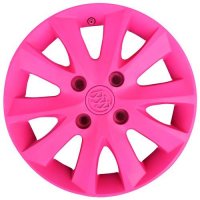 汽车身轮毂改色自喷漆轮胎钢圈中网车标改装黑色可撕喷膜手撕贴膜 亚光玫红