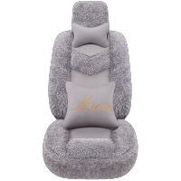 冬季汽车坐垫新款网红同款保暖车垫套短毛绒座套个性全包围座椅套 豪华-灰色