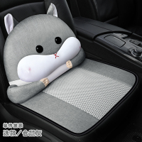 奔驰E级E200 E300 E320 GLK200 260防滑卡通车垫亚麻单片座椅垫冬 仓鼠灰单座