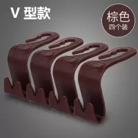 汽车挂钩车内座椅背创意车载隐藏式车用挂钩多功能 棕色V型(4个装)