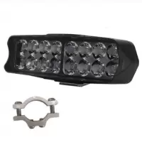 电动车灯超亮led大灯三轮车电瓶强光流氓自行车外置48v60通用前灯 16珠透镜款+管夹