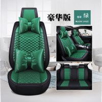 女汽车坐垫四季通用可爱座垫小车专用女士布艺座套全包座椅套 翡翠绿豪华版
