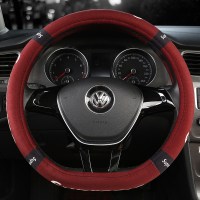 冬季毛绒男女士车内饰品把套北汽福田拓路者皮卡萨普萨瓦纳 酒红款D型方向盘