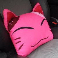汽车头枕靠枕头护颈枕小车枕座椅子车用车载车子个性卡通可爱创意 猫四季四季腰靠