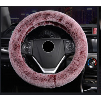 冬季方向盘把套长毛绒可爱防滑北汽绅宝D20 CC D50 D60 X25X35X55 魅惑红-双色款(适合外径38CM)