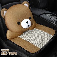 宝马X1 X3 X4 X5 X61系 三系五系防滑卡通车垫亚麻单片座椅垫冬 大熊咖单座